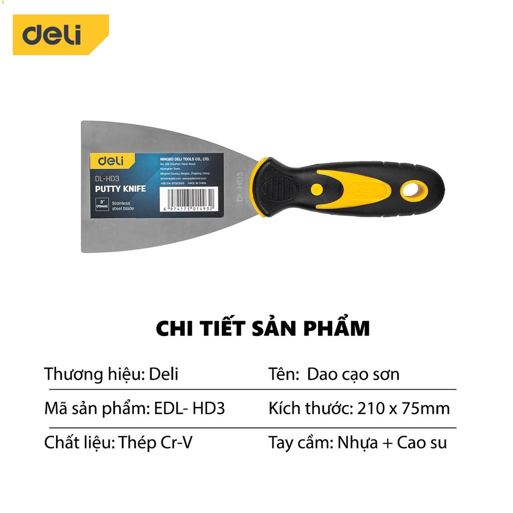 Dao Cạo Sơn Cán Ngắn Deli - Cạo Sàn, Cạo Tường - Chất Liệu Cao Cấp Siêu Bền - Tay Cầm Chống Trơn Trượt - EDL-HD3 .