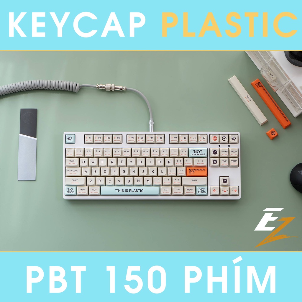 Keycap Cho Bàn Phím Cơ Plastic Thick PBT Dyesub 150 Phím XDA Profile Của EZPC