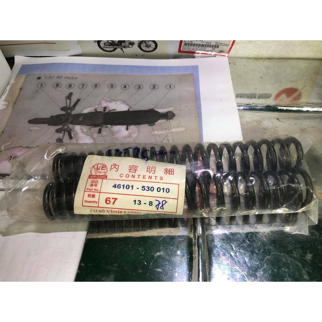 Honda 67: 1 cặp lò xo phuột sau cho anh em dọn xe honda 67-68-71-72-cd-cl
