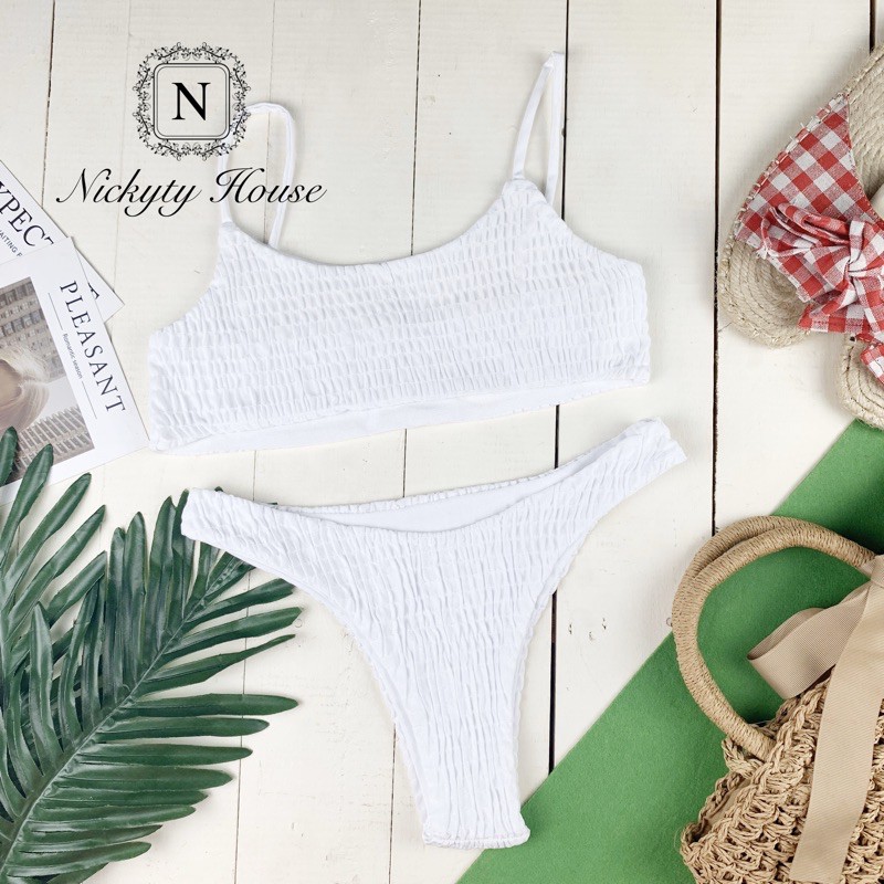 Bikini vải xếp thun xếp ly,quần khoét hông | BigBuy360 - bigbuy360.vn