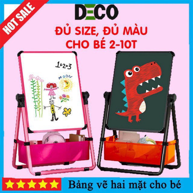 [FREESHIP] Bảng vẽ cho bé, bảng Flipchart 2 mặt xanh và trắng, viết bút lông và phấn, đồ chơi giáo dục thông minh bé