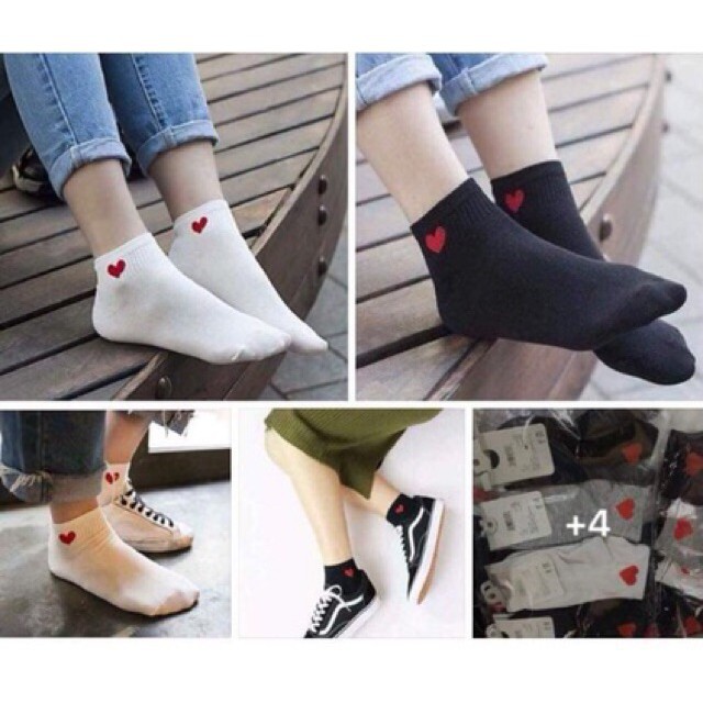 Tất tim Hàn Quốc - combo 5 đôi tất tim chuẩn phong cách siêu đẹp( Hàng loại 1)