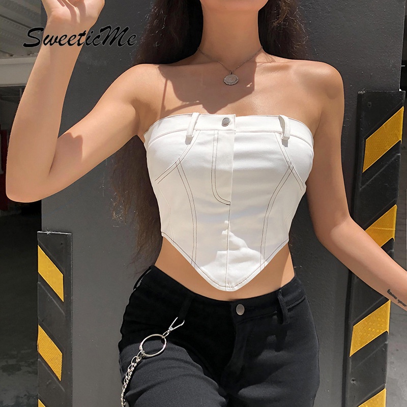 Áo Ống Có Dây Kéo Hở Lưng Và Hở Lưng Sweeticme Cho Nữ