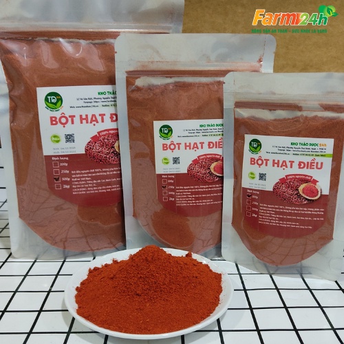 Bột hạt điều đỏ nguyên chất 100% không phẩm màu – 150g/500g