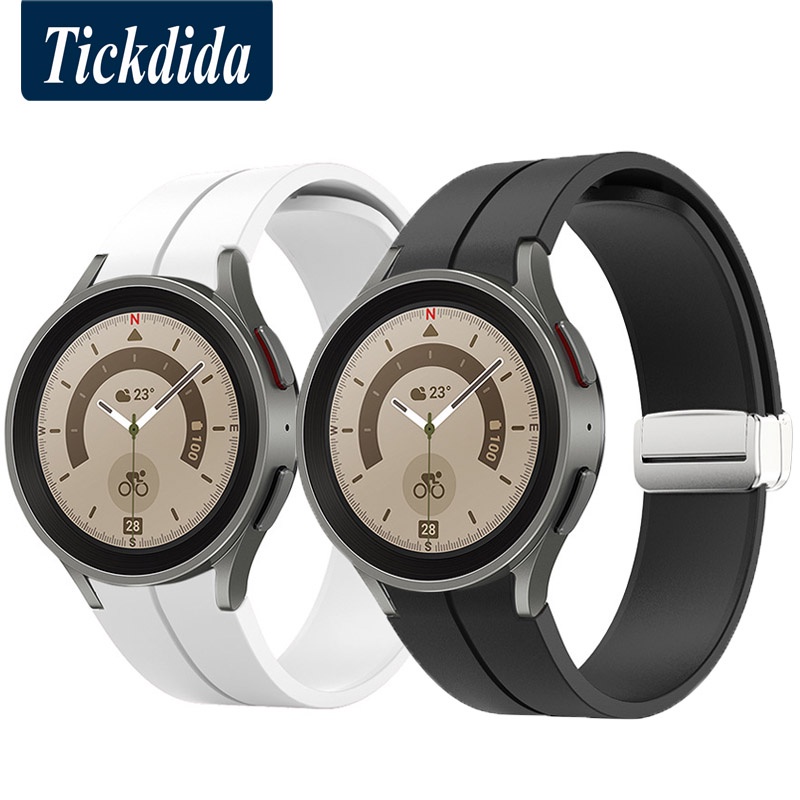 Dây Đeo Từ Tính Bằng Silicon Cho Đồng Hồ Thông Minh Samsung Galaxy Watch 5 4 Classic 46mm 5 Pro