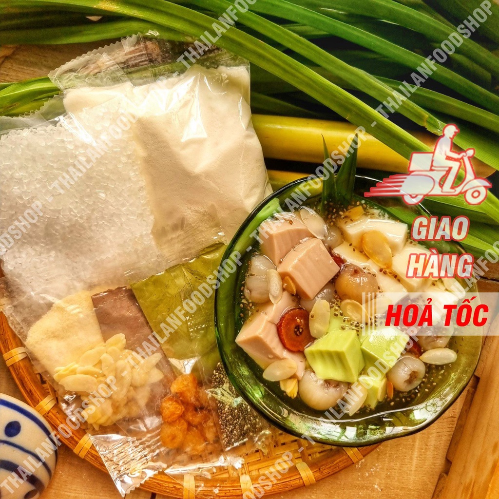 Set Chè Khúc Bạch Đầy Đủ Nguyên Liệu Nấu 12 - 15 Chén - Set Tự Nấu