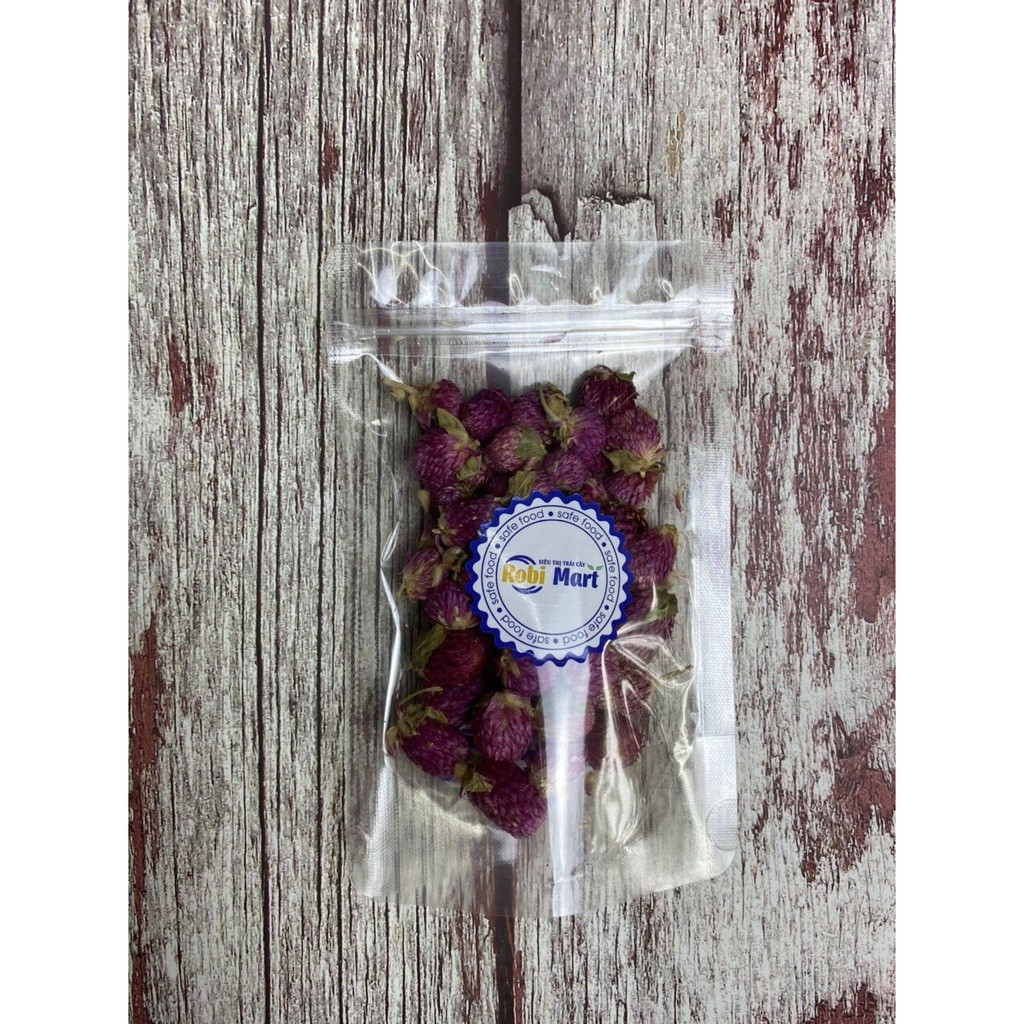 Hoa bách nhật tím sấy lạnh - Gói trà hoa khô - Hoa thảo mộc - Khối lượng 50 gram