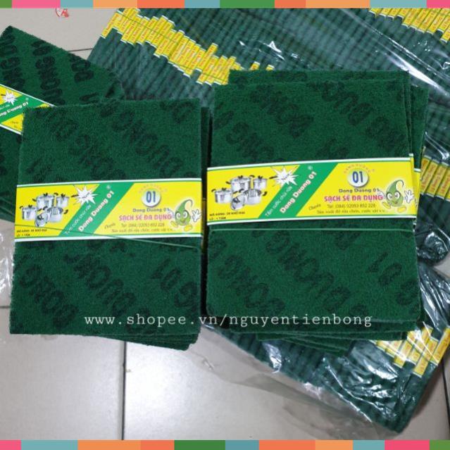 10 miếng cọ xoong nồi nhám xanh