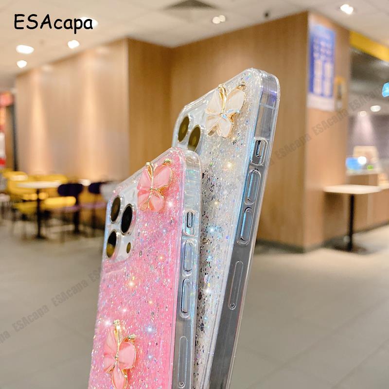 Ốp Điện Thoại Silicon Trong Suốt Hình Bướm 3D Cho OPPOA16 A55 A54 A16 A94 A74 A95 A7 A5 A52 A92 A9 2020 A12E A3S A15S Reno 5F