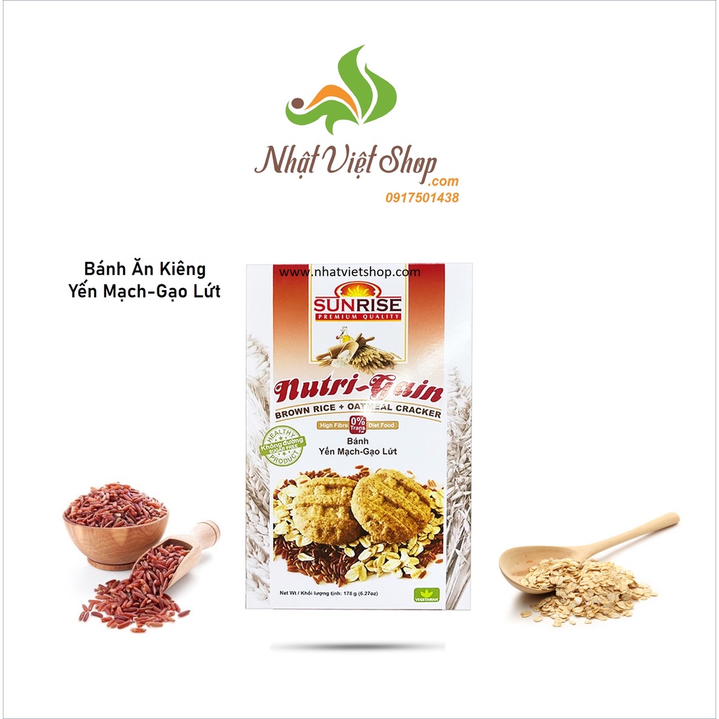 Bánh Ăn Kiêng Yến Mạch Sunrise Nutri Gain 178g