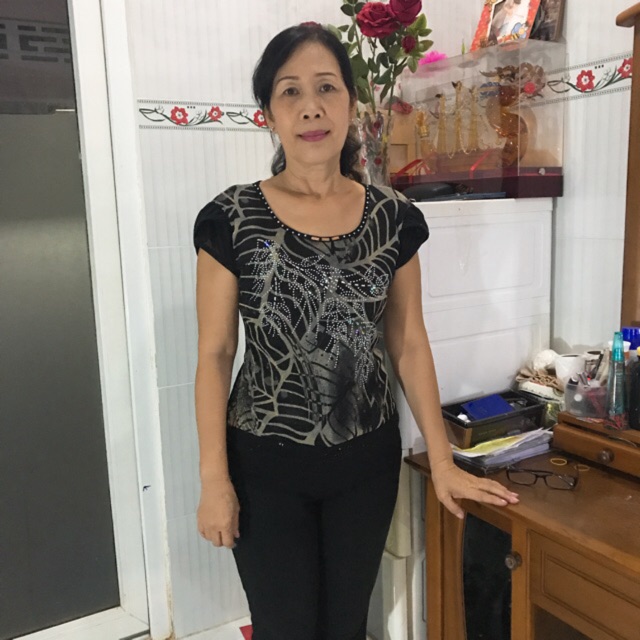 Áo kiểu trung niên thun lưới phối ren Dưới 65kg tuỳ chiều cao. Giảm đồng giá 180k