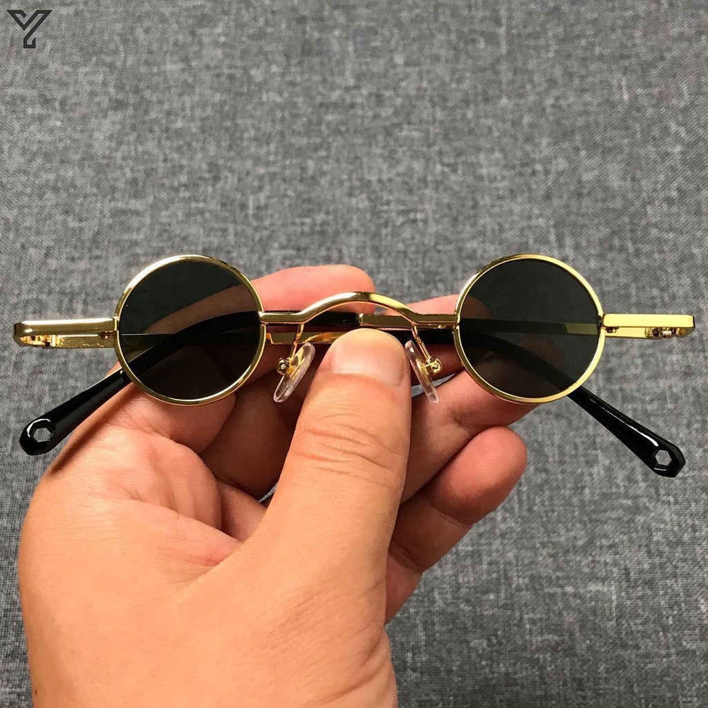 Kính Mát Gọng Tròn Siêu Nhỏ Phong Cách Hiphop Thời Trang Cho Nam