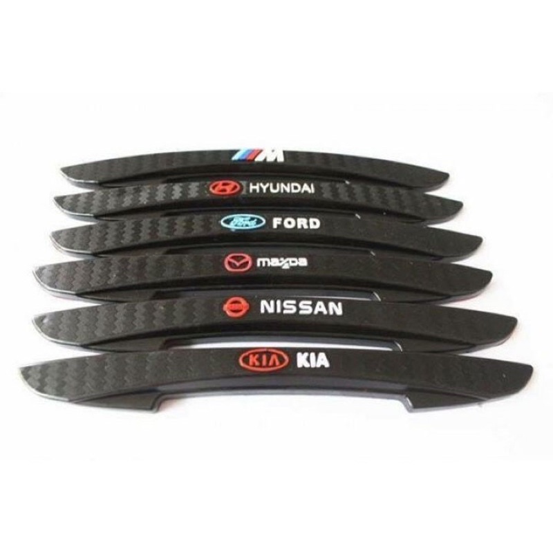 Bộ 4 miếng dán tay cửa in logo hãng Mazda-Honda-KiA-Hyundai-Toyota-Ford-Mitshubishi cao cấp