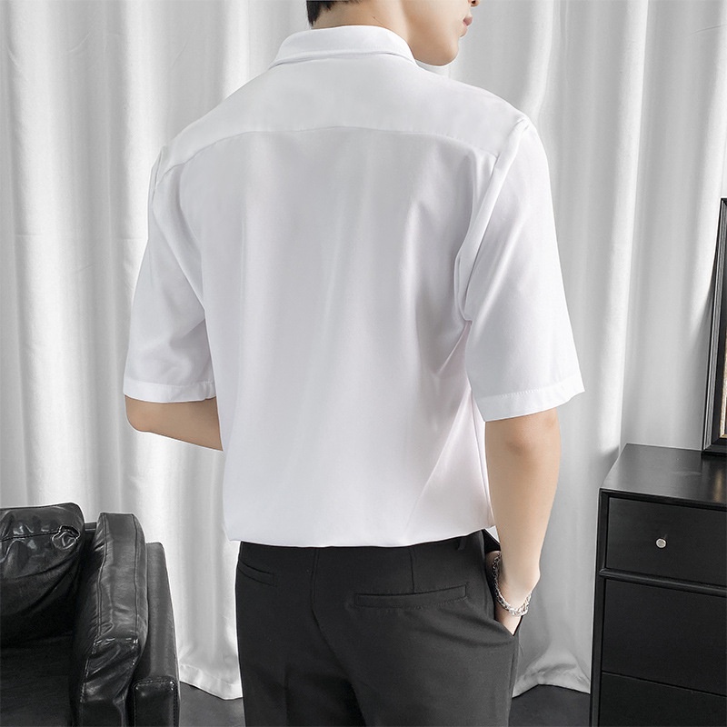 Áo sơ mi nam tay ngắn SANVADIO áo sơ mi tay lỡ giấu khuy form rộng dáng unisex phong cách hàn quốc hottrend 2022 ASM44