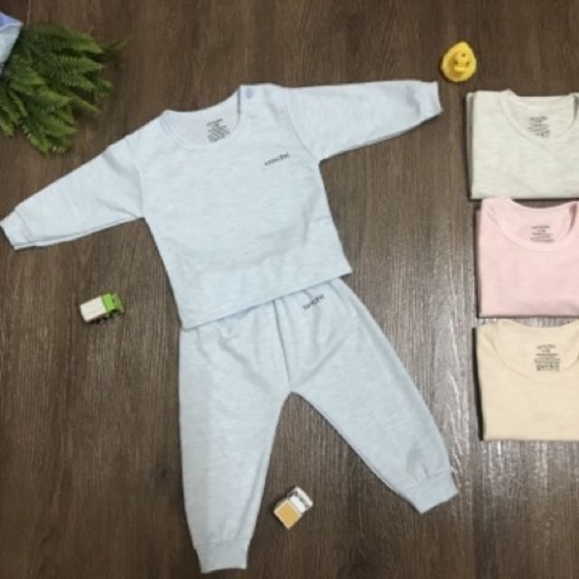 bộ cotton Unchi cài cúc vai cho bé [được chọn mầu]