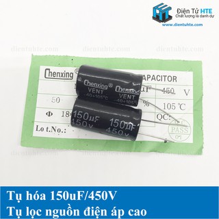 Bộ 4 tụ điện tụ hóa 150uF 450V 18x35mm [HTE Quy Nhơn CN2]