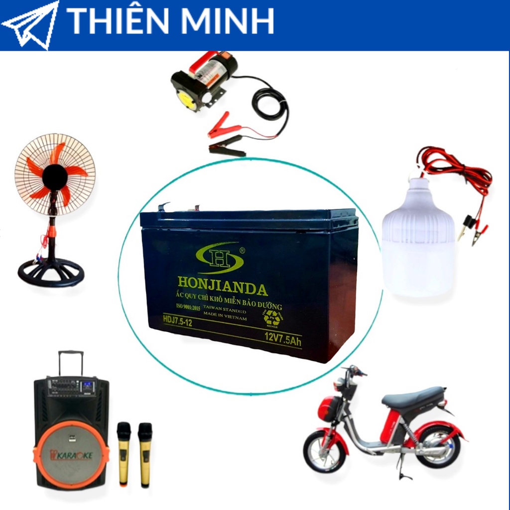 BÌNH ẮC QUY KHÔ 12V HONJIANDA 7.5Ah