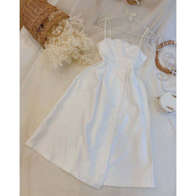 Đầm dự tiệc 2 dây xếp li eo Jolie Dress