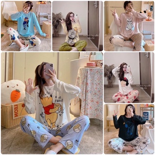 Set bộ dài mặc nhà in hình 3D đủ mẫu 🌸FREESHIP🌸 Set đồ nữ thun lạnh quần dài ống rộng