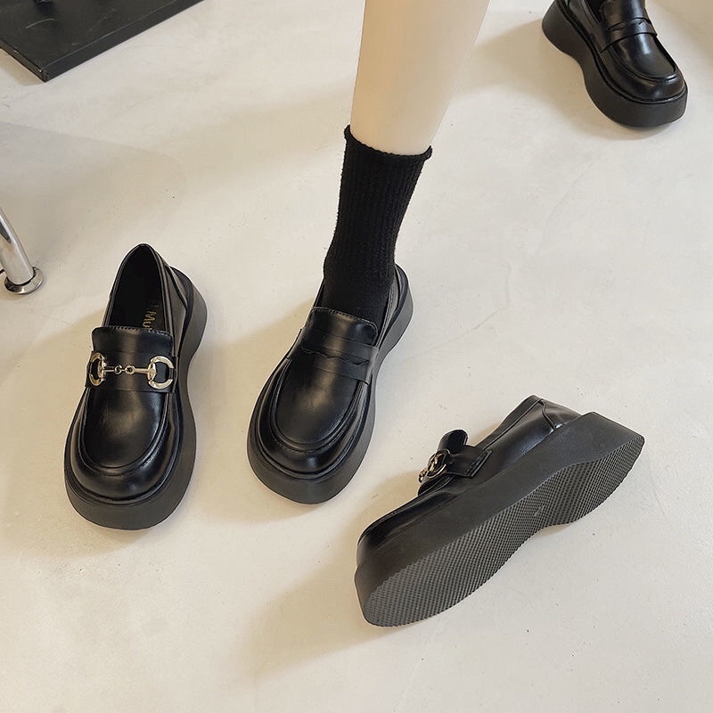 [ORDER 7-15ngày](SẴN TRƠN 36,37KIM LOẠI36) Giày Oxford Lolita cao 4.5CM phong cách thời trang trẻ cá tính kiểu BASSIC