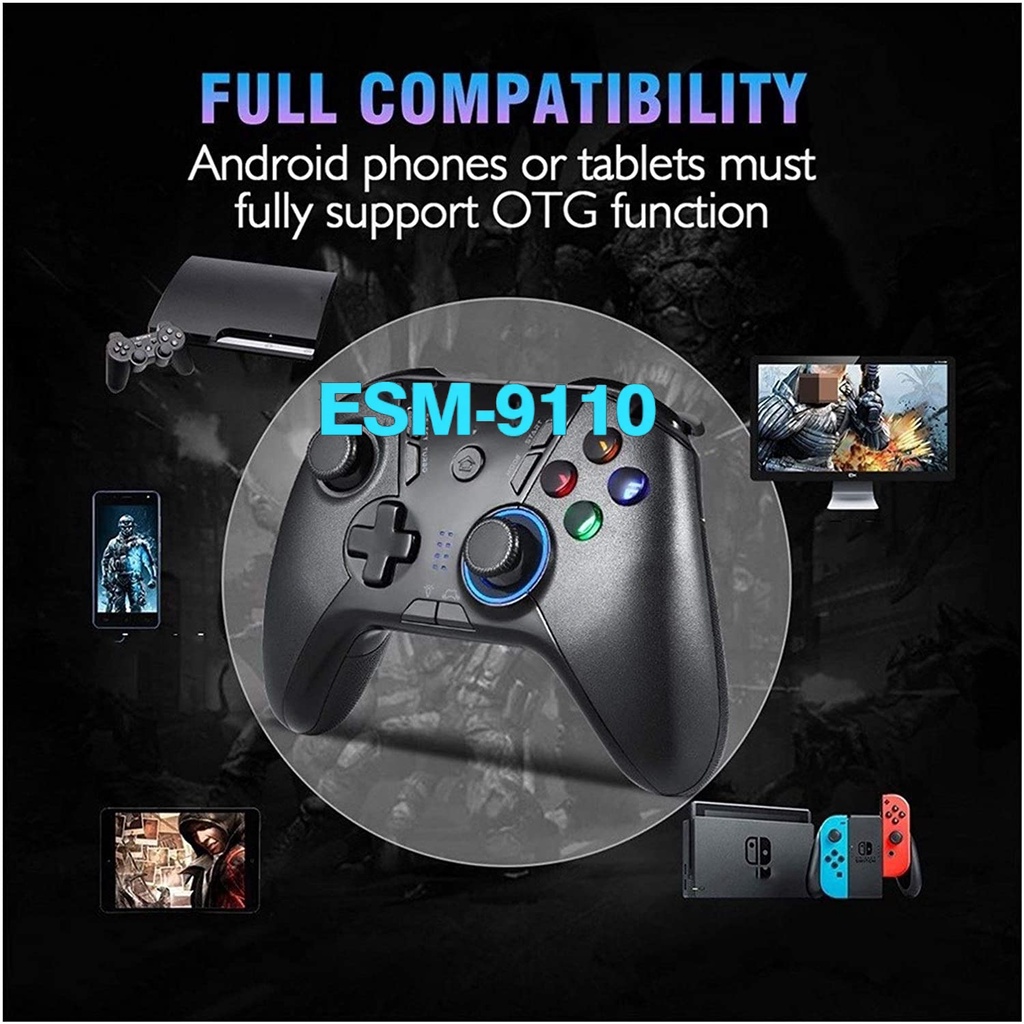 Tay cầm chơi game pc điện thoại kết nối bluetooth không dây có rung TSW05/ ESM 9110, Phụ kiện tay game console Gaming