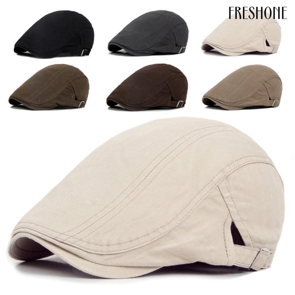 Fashion Men Women Solid Color Causal Duckbill Cap Outdoor Sports Flat Beret Hat12