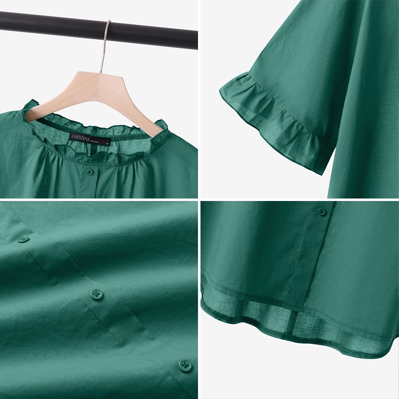 Áo kiểu ZANZEA tay lỡ 3 / 4 thời trang nữ tính