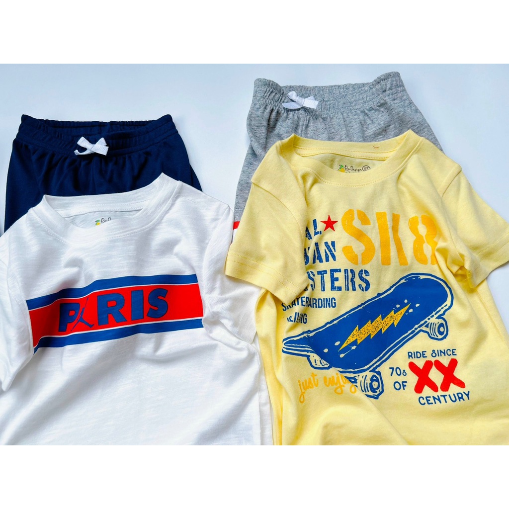 Set bộ bé trai 9-25kg thun cotton cao cấp Bộ quần áo bé trai in chữ thể thao 1 2 3 4 5 6 tuổi - STRC STRD