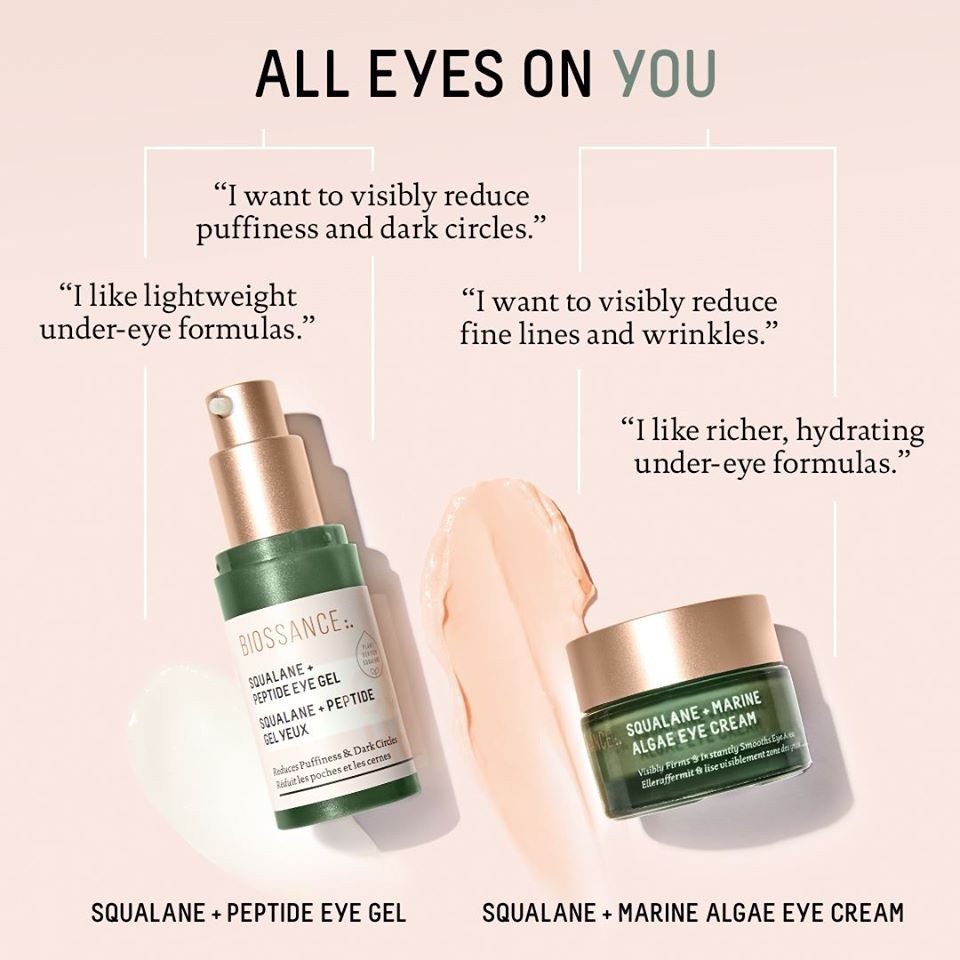 BIOSSANCE  Kem dưỡng mắt chống lão hoá Squalane + Marine Algae Eye Cream