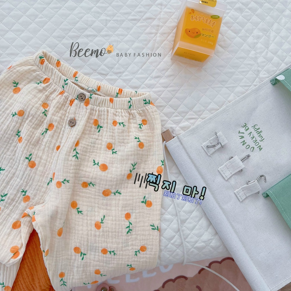 Quần dài cho bé gái BEEMO, Chất liệu xô cotton, kiểu dáng xinh xắn B213