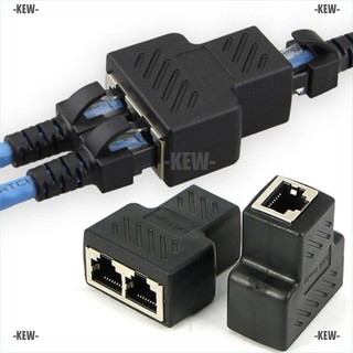 KEW ❤ 1 To 2 Ways RJ45 LAN Ethernet Network Cable Female Splitter Connector Adapters