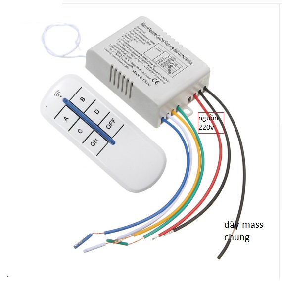 Combo 10 công tắc điều khiển từ xa 4 cổng sóng radio xuyên tường