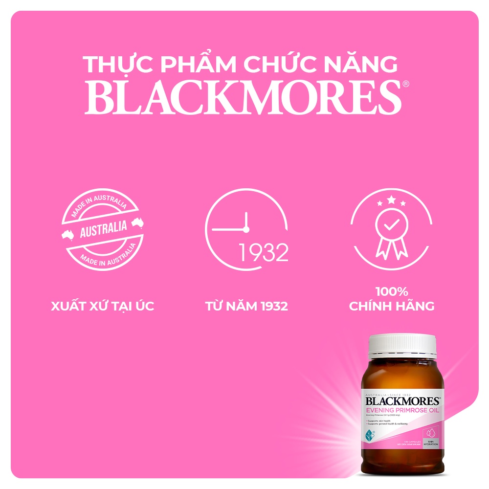 Tinh Dầu Hoa Anh Thảo Hỗ Trợ Cân Bằng Nội Tiết Tố Blackmores Evening Primrose Oil Lọ 190 Viên