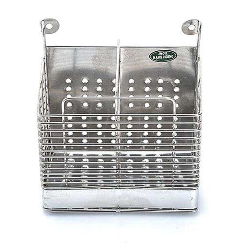 (Inox đẹp)Ống Đũa Inox Cao Cấp 2 Ngăn