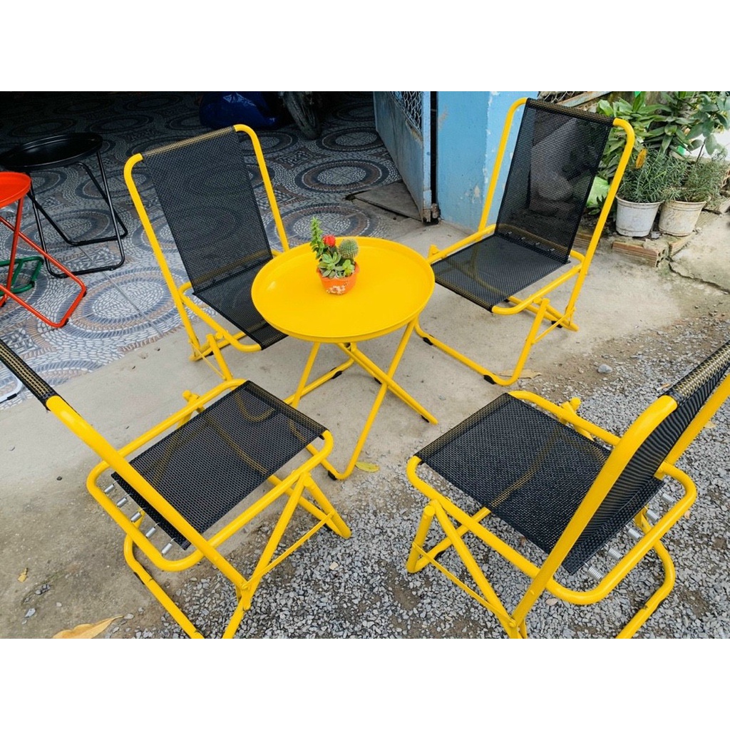 GHẾ XẾP LƯỚI LÒ XO LƯNG THẤP KHUNG SẮT SƠN TĨNH ĐIỆN