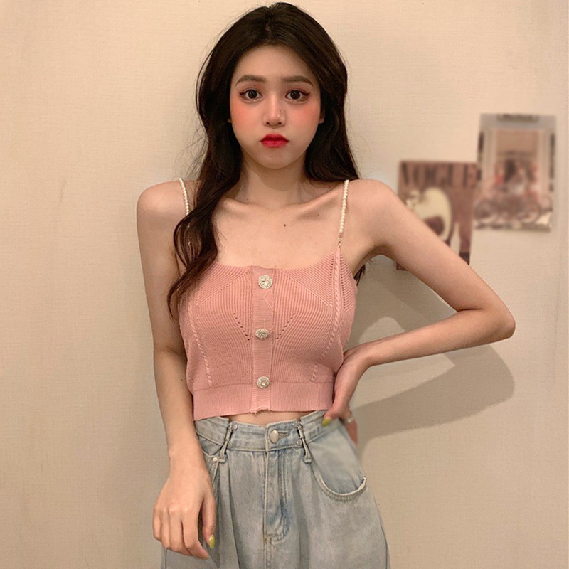 Áo Hai Dây Dệt Kim Màu Trơn Form Ôm Quyến Rũ | BigBuy360 - bigbuy360.vn