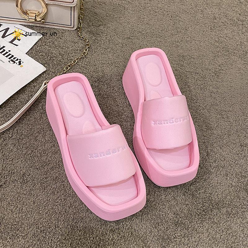 Dép Sandal Đế Dày Thời Trang Mùa Hè 2022 Phong Cách Mới Dành Cho Nữ