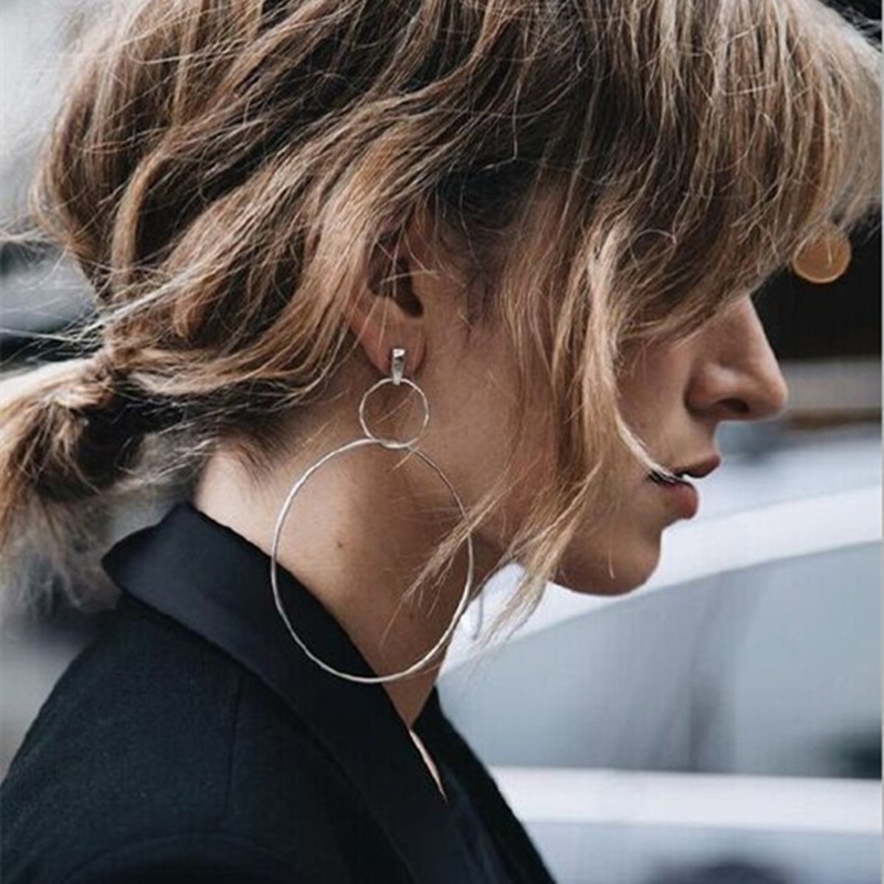Khuyên Tai Nữ Hình Tròn Lớn Thời Trang