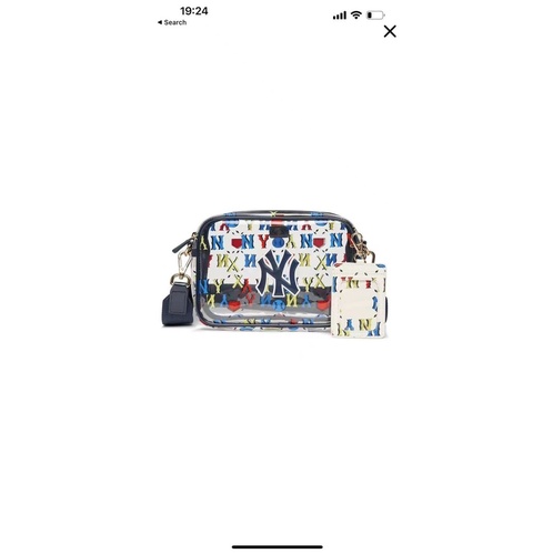 Túi chéo nhựa trong hoạ tiết MLB cho bé gái