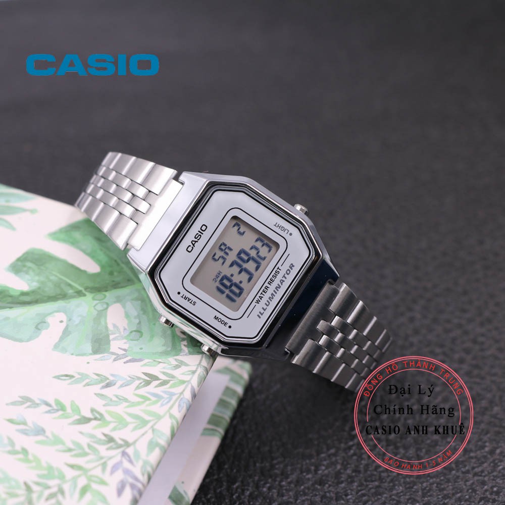 Đồng hồ điện tử nữ Casio Vintage LA680WA-7DF dây kim loại