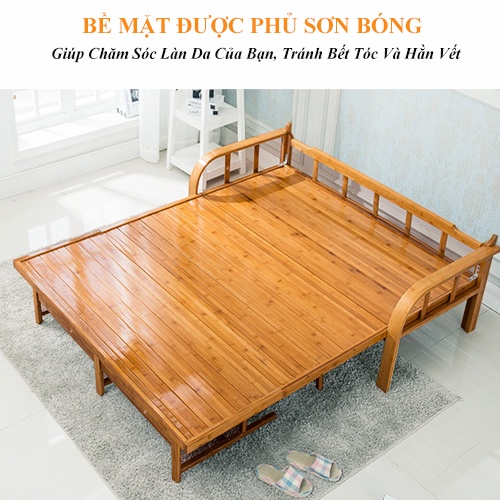 Ghế Sofa Giường Tre Thiên Nhiên 2 Trong 1 Loại 1M2 100% Tre Già Tự Nhiên Chọn Lọc Bản To Thông Minh