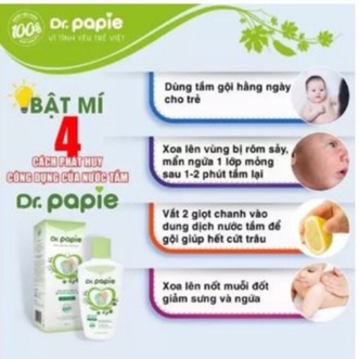 Nước tắm gội thảo dược cho bé Dr.Papie chai 200ml - có bán sỉ