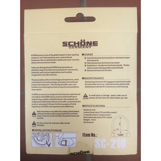 Khóa chữ U cao cấp Schone Germany (Công nghệ Đức)