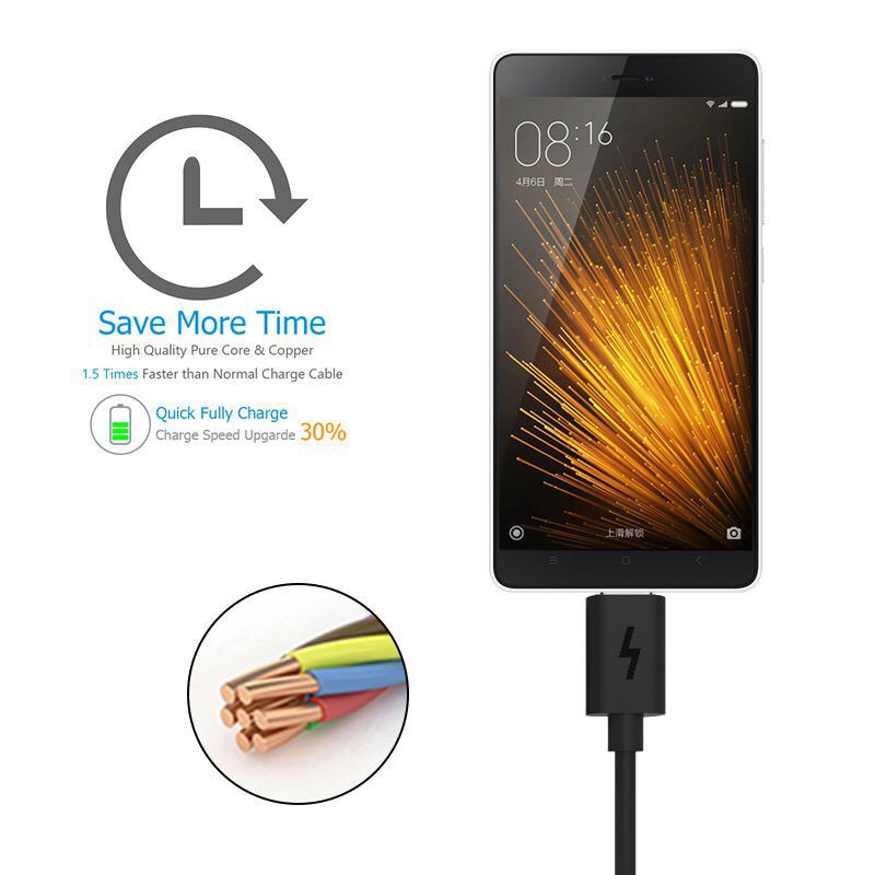 Dây cáp sạc nhanh Xiaomi 2A chính hãng 100 % Xiaomi Micro USB 2A