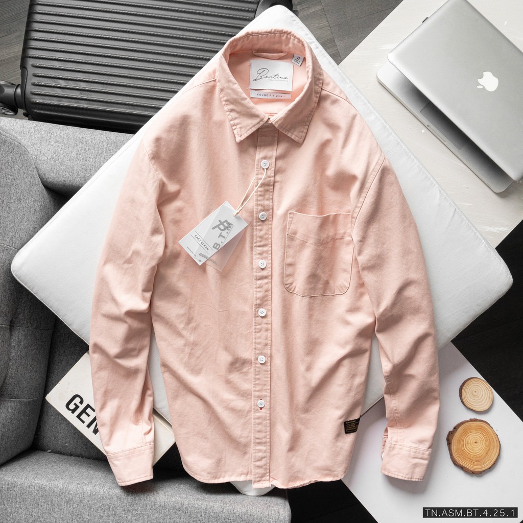 Áo sơ mi nam cổ đức dài tay vải kaki wash garment - BENTINO | BigBuy360 - bigbuy360.vn
