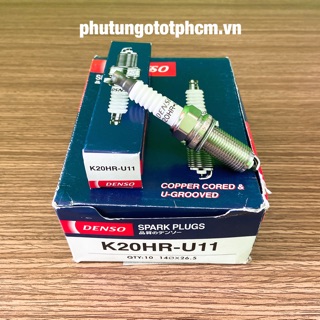 (Chính Hãng Denso) Combo 4 Bugi Toyota Innova, Fortuner, Hilux, Hiace..chân dài (K20HR-U11)