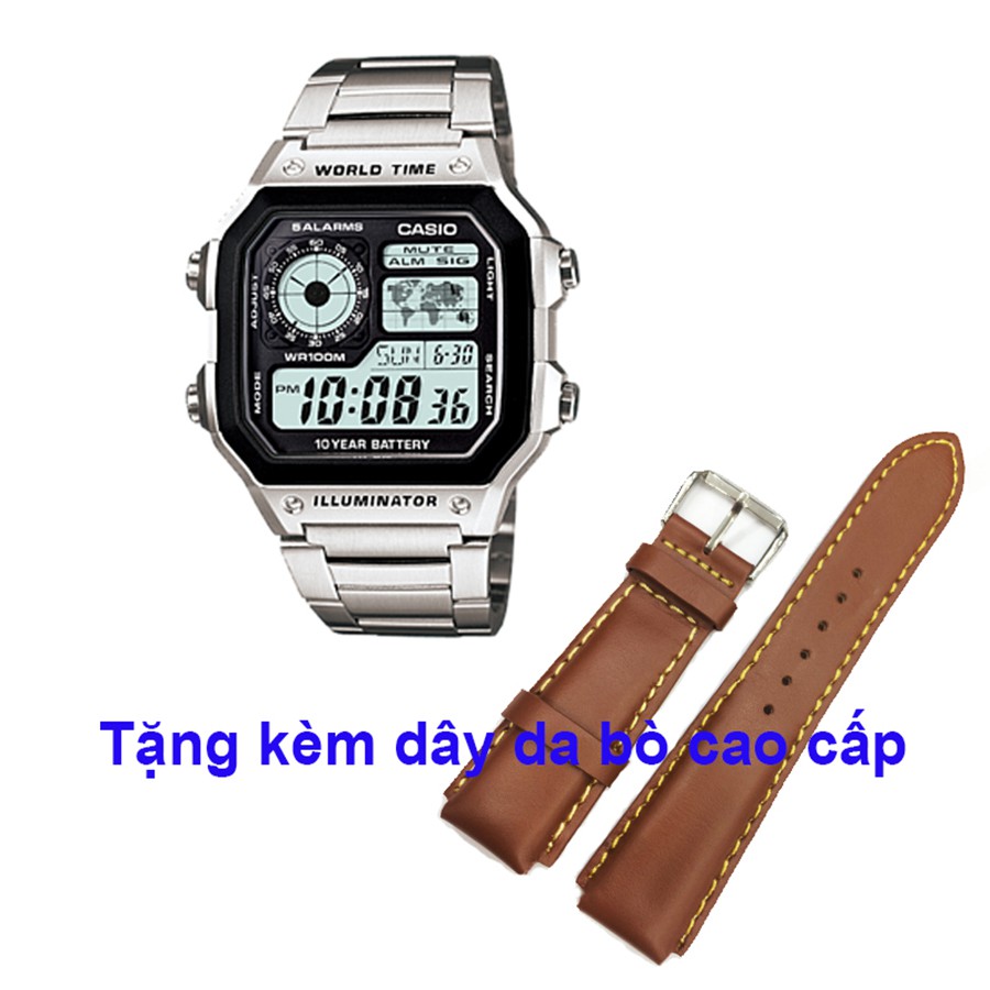 Đồng hồ nam CASlO AE-1200WHD- 1AVDF + Dây da bò cao cấp