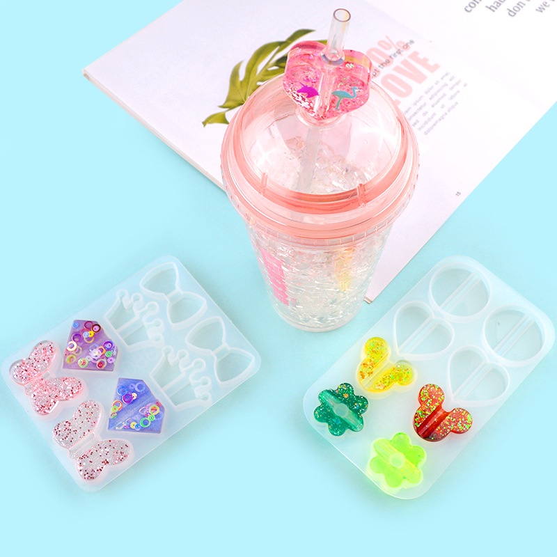 Khuôn Silicone Làm Ống Hút Epoxy DIY Tiện Dụng