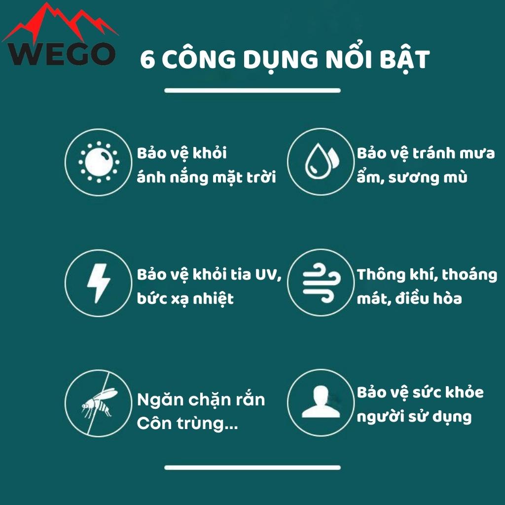 Lều cắm trại dã ngoại tự bung, lều camping du lịch 4 người 4 cửa - 2 lớp - WEGO