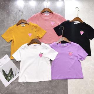 Áo croptop thêu quả đào nhiều màu sắc